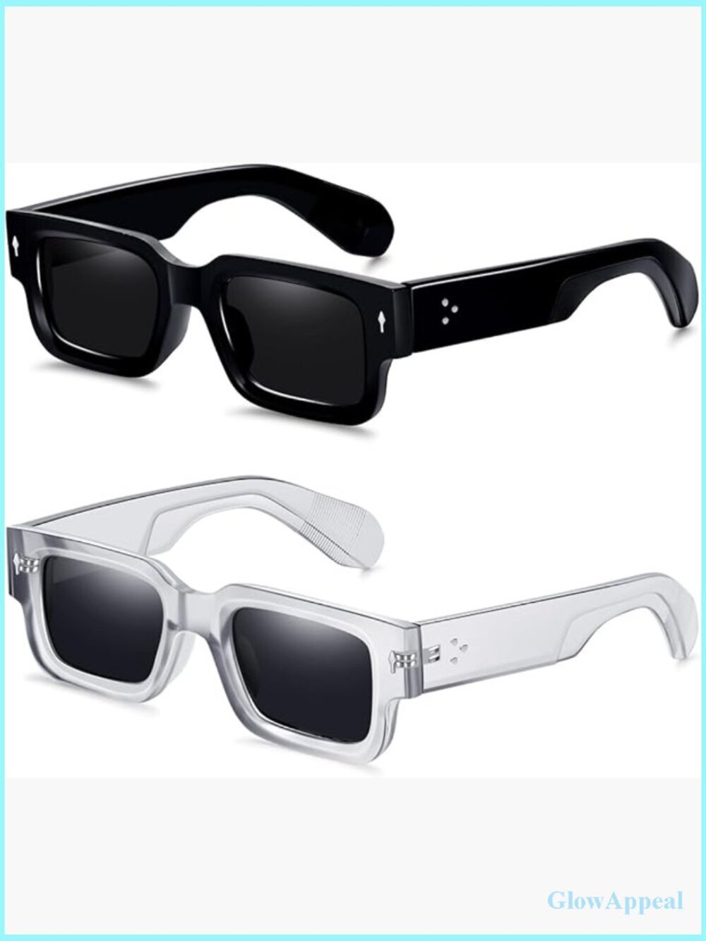 Square Frame Sunglasses Chunky Rectangle Sun Shades UV400 Protection